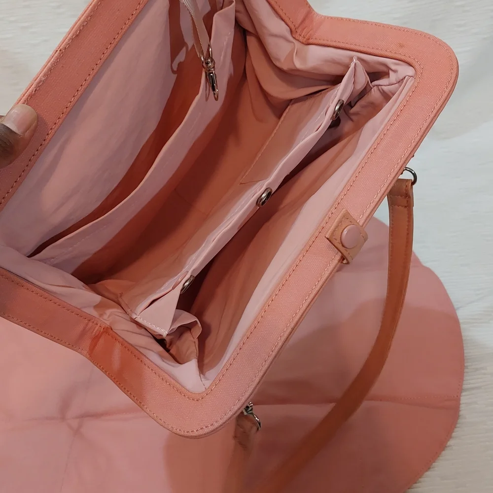 Petunia Pickle Bottom Pink and Green Floral Diaper Bag And Changing Pad